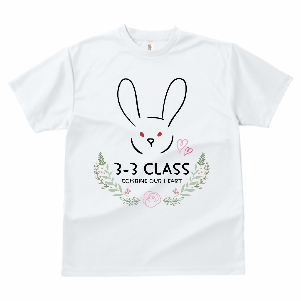 GLIMMER ドライTシャツ うさぎとお花のデザインがかわいいクラTを